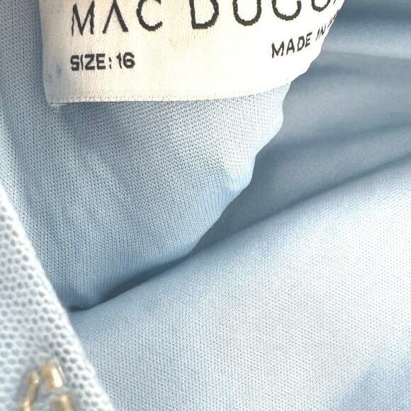 Mac Duggal Beaded Floral Column Gown Dress Sleeveless Dusty Blue Size 16 NWT - Picture 14 of 14